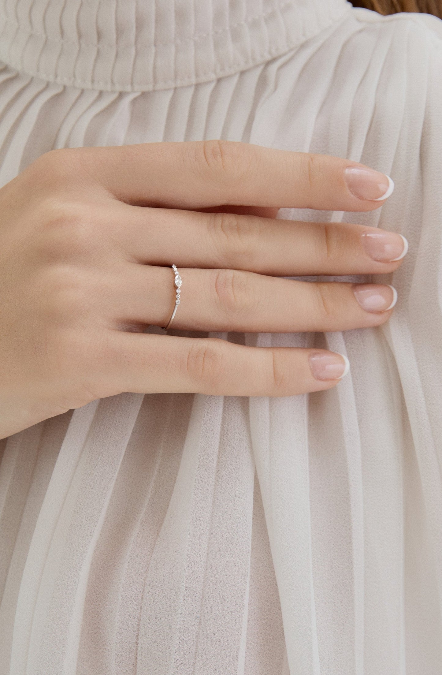 Curved Marquise Ring