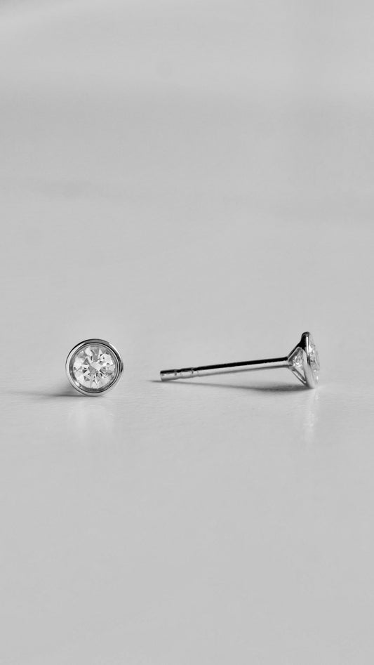 0.35ct Petite Diamond Bezel Studs