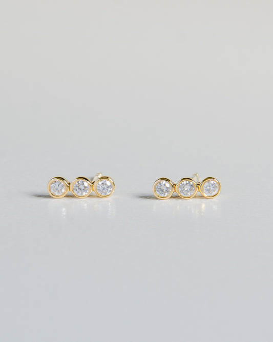 Bezel Trio Diamond Studs
