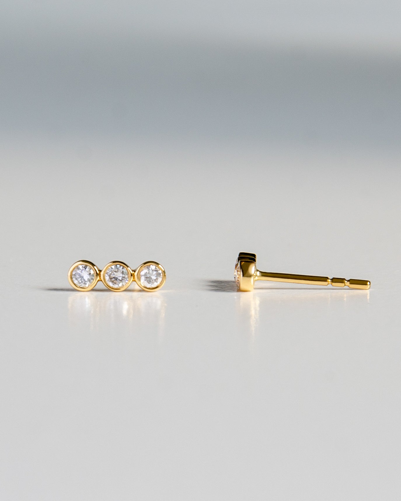 Bezel Trio Diamond Studs