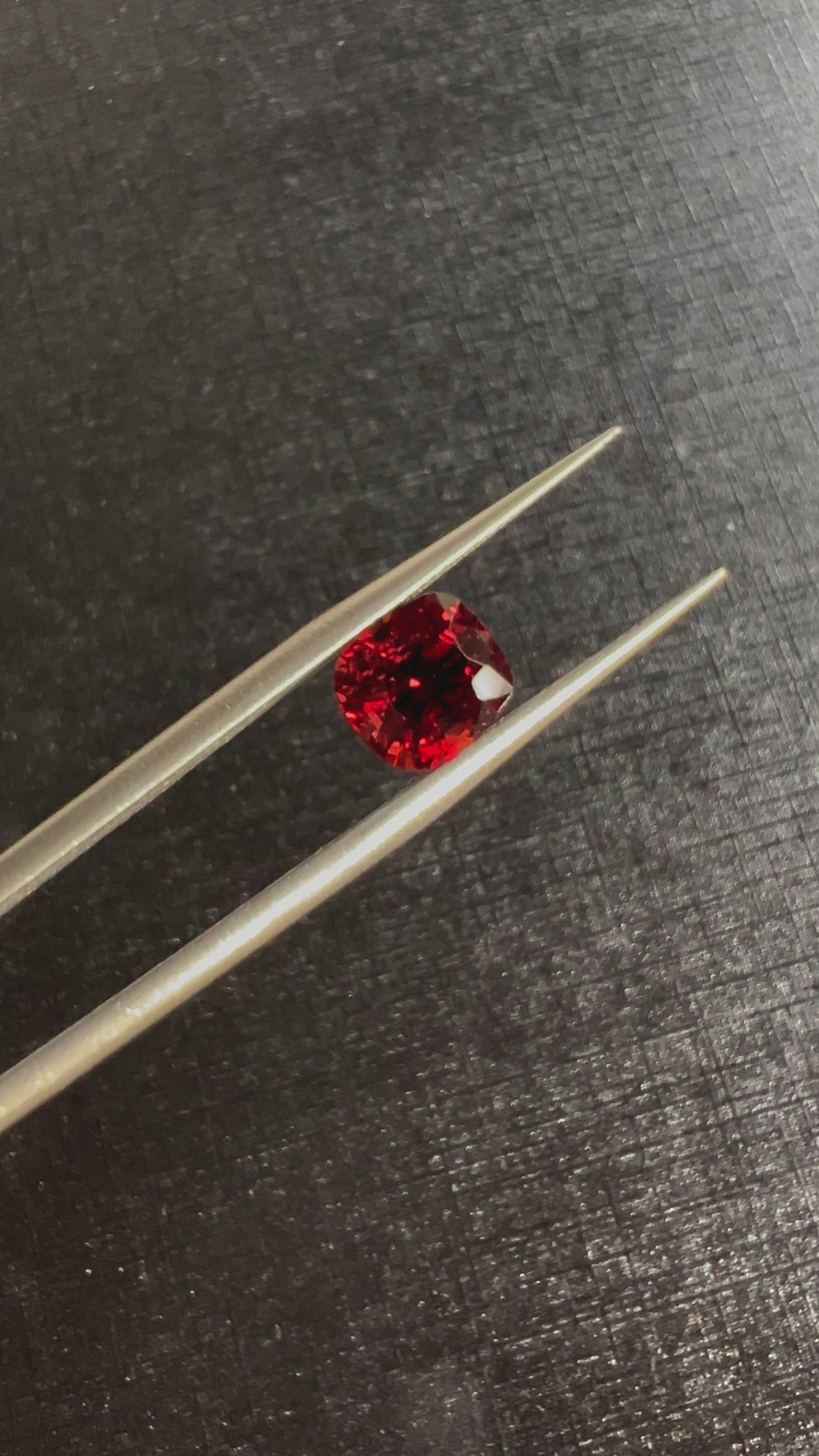 A deep, rich Burmese red spinel with a brilliant glow