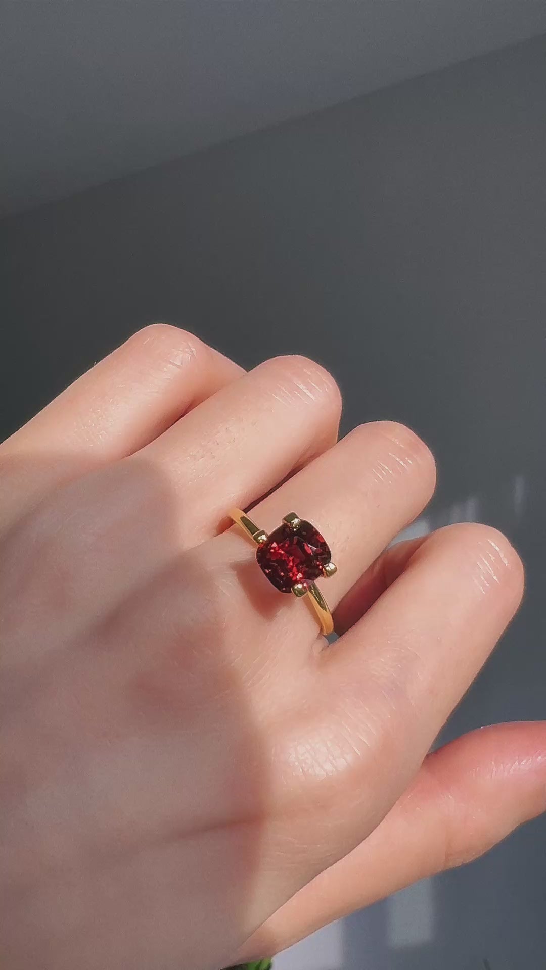 A deep, rich Burmese red spinel with a brilliant glow