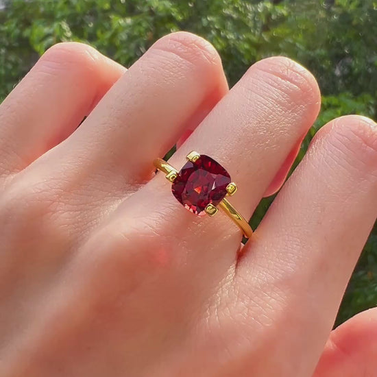A deep, rich Burmese red spinel with a brilliant glow