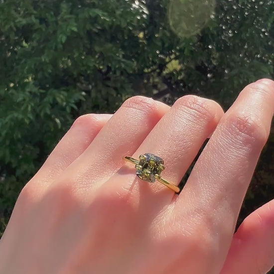 Natural green zircon gemstone 2.39ct – vibrant rainforest dusk from Burma, Modèle Jewellery Singapore
